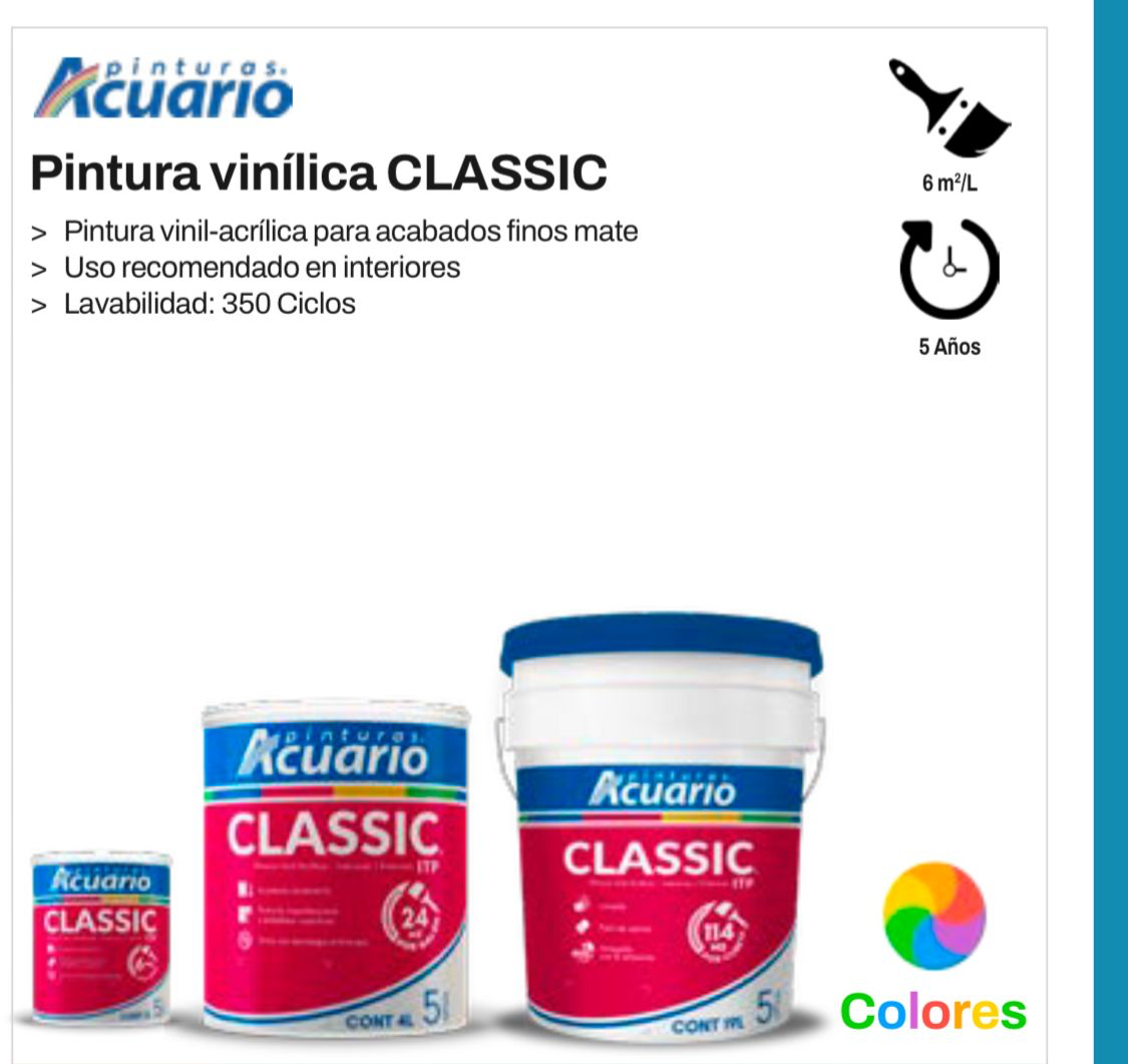 Pintura vinílica Acuario Classic